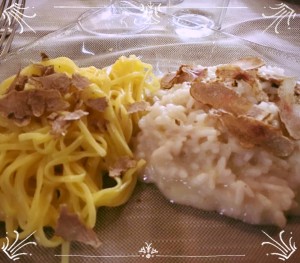 Bis di risotto e tajarin al tartufo bianco d'Alba